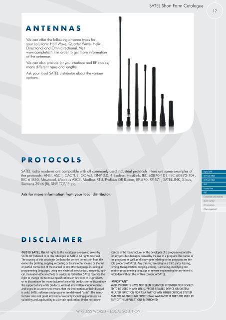 Short forM Catalogue - Satel Norge