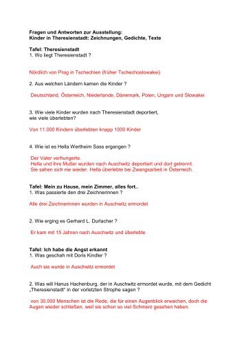 Fragen zur Ausstellung fÃƒÂ¼r SchÃƒÂ¼ler/-innen - Antworten (PDF)
