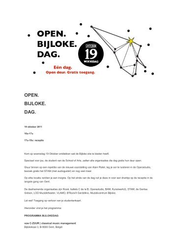 OPEN. BIJLOKE. DAG. - Hogeschool Gent