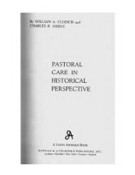 pastoral care in historical perspective - Bishopdale Theological ...