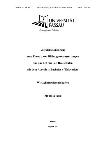 B.Ed. Wirtschaftswissenschaften