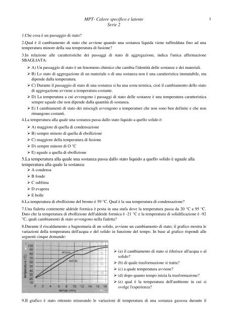 MPT- Calore specifico e latente Serie 2 5.La ... - Ticino.com