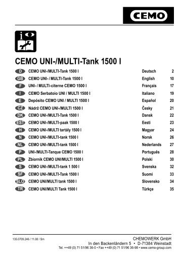 CEMO Uni-/Multi-Tank 1500 l