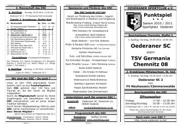 TSV Germania Chemnitz 08 Zum Programmheft - Oederaner ...