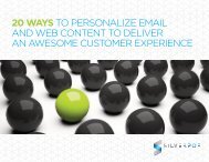 20 WAYS TO PERSONALIZE EMAIL AND WEB ... - Silverpop