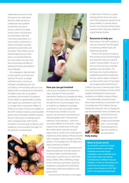 Children's Vision Supplement 2011 - Optometry Today