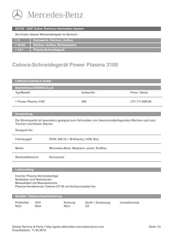 Cebora-Schneidegerät Power Plasma 3100 - Cebotech Gmbh