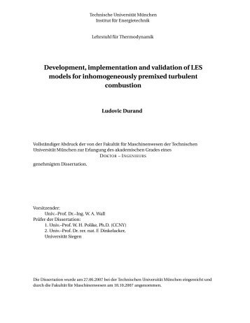 Development, implementation and validation of LES models for ...