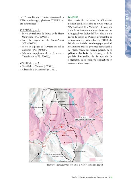 Patrimoine naturel de VILLARODIN-BOURGET - Parc national de la ...