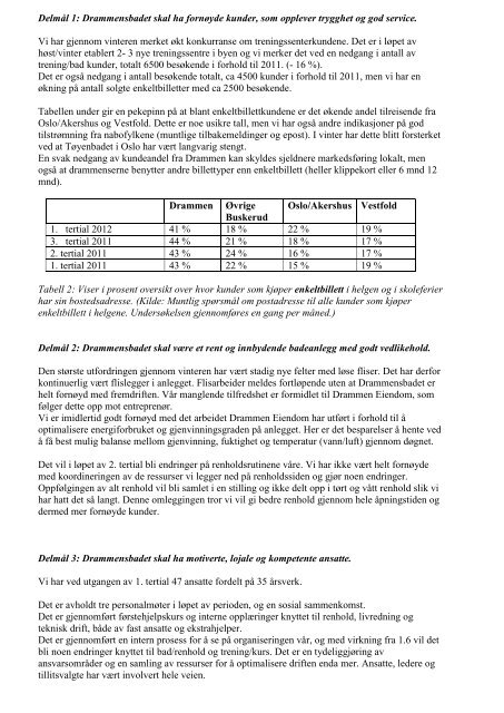 Les 1. tertialrapport 2012 som pdf. - Drammen kommune