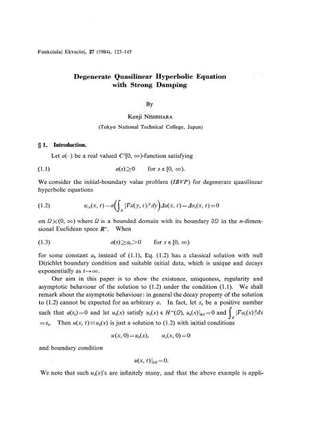 Degenerate Quasilinear Hyperbolic Equation with Strong Damping