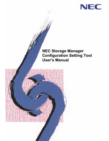 NEC Storage Manager Configuration Setting Tool ... - Support - NEC