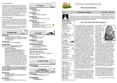 Pfarrnachrichten Nr. 4 vom 29.01. - 06.02.2011 (PDF)