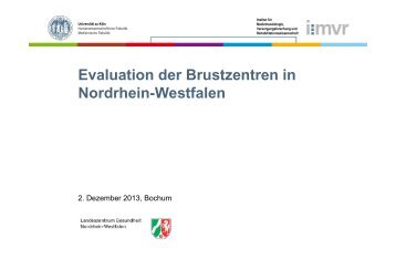 Evaluation der Brustzentren in Nordrhein-Westfalen - LZG.NRW