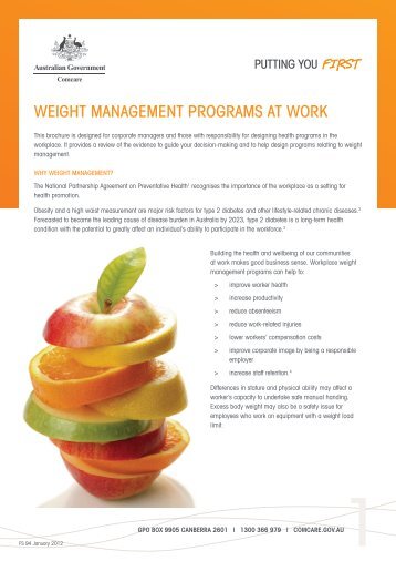 Weight management programs at work [PDF,654KB] - Comcare