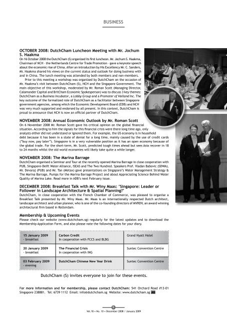 December 2008 / January 2009 - Association of Dutch Businessmen