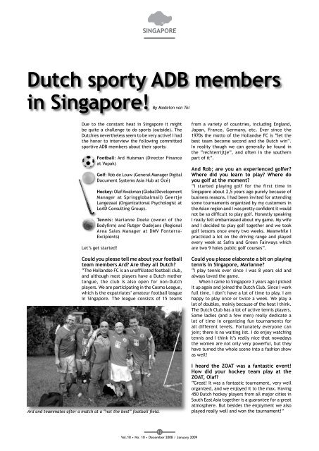 December 2008 / January 2009 - Association of Dutch Businessmen