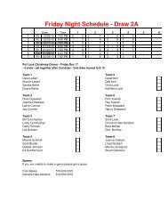 Friday Night Schedule - Draw 2A - St Thomas Curling Club