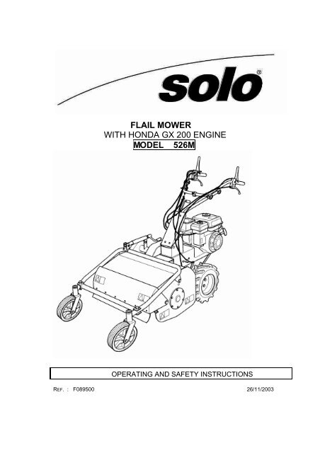 Flail Mower With Honda Gx 0 Engine Model 526m Solo