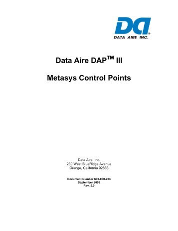 Metasys N2 - Data Aire