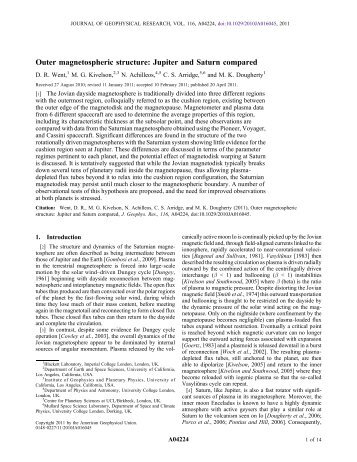 Outer magnetospheric structure: Jupiter and Saturn compared