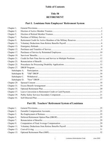 Louisiana State Employees' Retirement System - Division of ...