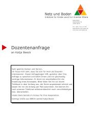 Formular Dozentenanfrage - Netz und Boden