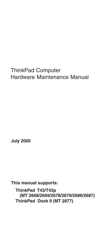 ThinkPad Computer Hardware Maintenance Manual - tim.id.au