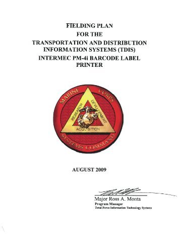 PM-4i Fielding Plan - Marine Corps Systems Command