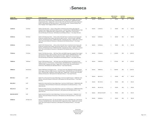 Vendor SKU Product Name Product Description UOM Mfr ... - Seneca