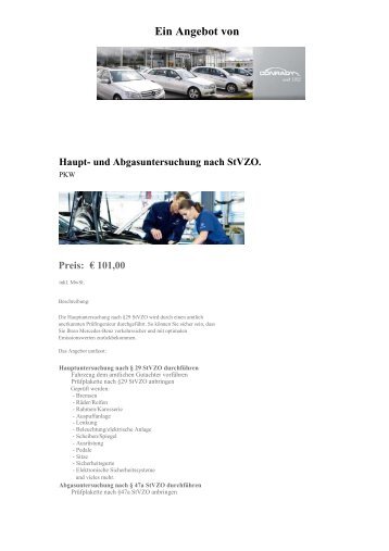 Ein Angebot von Preis - Conrady Automobile Gmbh & Co. KG