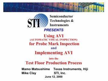 Implementing AVI - Semiconductor Wafer Test Workshop