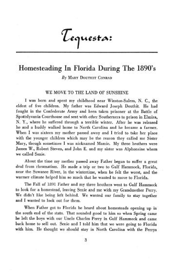 Homesteading in Florida During the 1890's - FIU Digital Collections