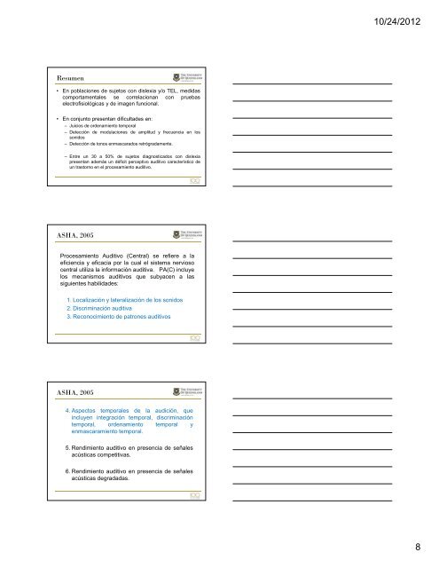 Bases teÃ³ricas sobre el trastorno de procesamiento ... - OPPHLA