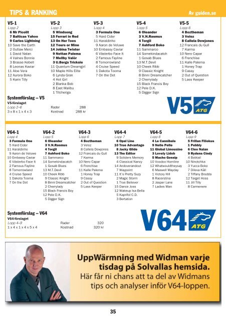 ONSDAG 15 JUNI Ã¢Â€Â“ START KL 18.10 - Solvalla