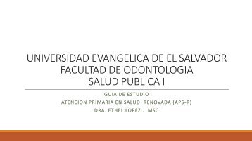 FACULTAD DE ODONTOLOGIA SALUD PUBLICA I