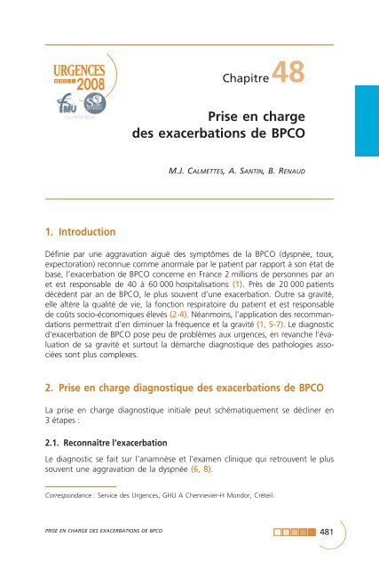 Prise en charge des exacerbations de BPCO - SFMU