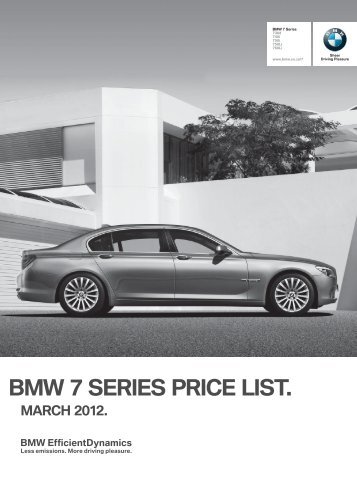 bmw 7 series price list.