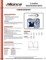 E-cooline Specification Sheet - Alliance Fire and Rescue Inc.