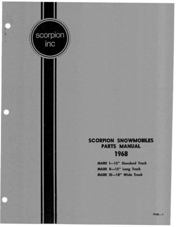 SCORPION SNOWMOBILES PARTS MANUAL - Vintage Snow