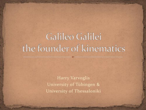 Kinematics - Galileo