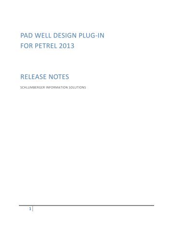 Pad Well Design Release Notes 2012 - Ocean - Schlumberger