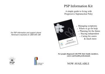 PSP Information Kit order form - PSP Australia