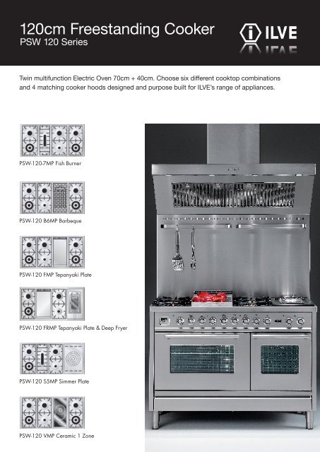 Heavy Duty Stove - 4 Burners - Double Unit - 70cm Deep - with Oven - Gas