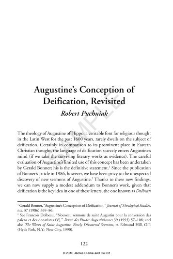 Augustine's Conception of Deification, Revisited - James Clarke and ...