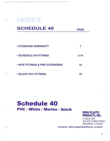 Dura Schedule 40 Catalog - Auto-Rain