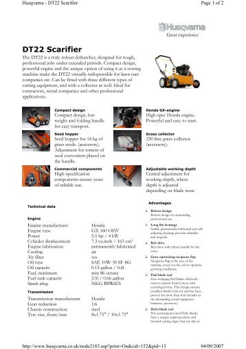 DT22 - Petrol Lawn Scarifier