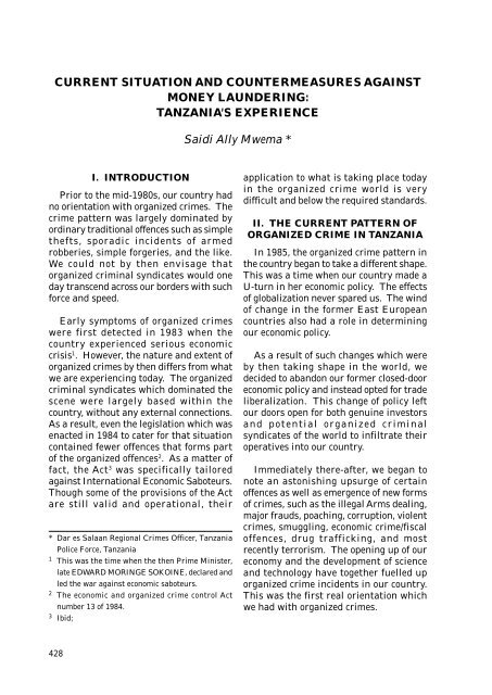 Current Situation and Countermeasures against Money Laundering