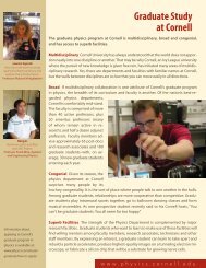 Graduate Recruitment Brochure - Physics - Cornell University