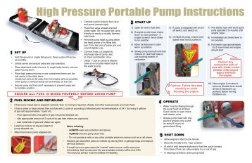 High Pressure Portable Pump Instructions